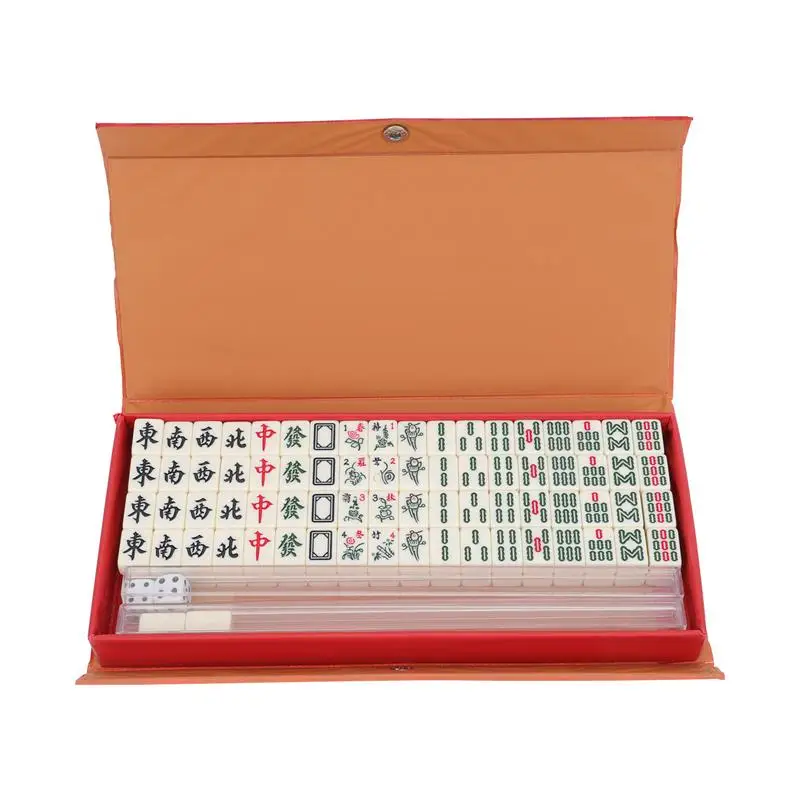 Juego de Mini Mahjong chino clásico, juguete de fiesta con caja para viajes al aire libre, Picnic en casa, 1 Juego