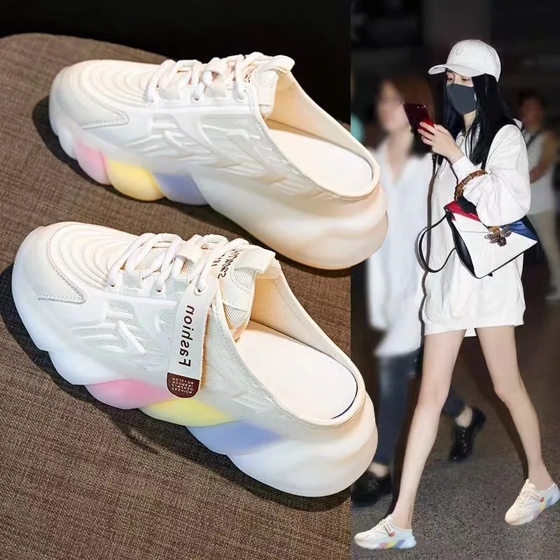 

genuine leather Sports Sandals Women slipper 2023 New Summer Designer Inner Heightening Dad Shoes woman Sneakers Casual Shoes