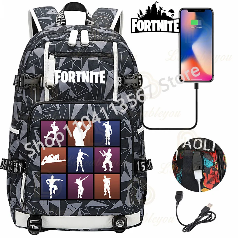 Рюкзак Llama Knight F-Fortnited Battle Royale с USB-зарядкой, аниме-фигурки, отделение для канцелярских принадлежностей для учебы, студентов Mochila (art.: 3920cf72ebdfb) - 3920cf72ebdfb