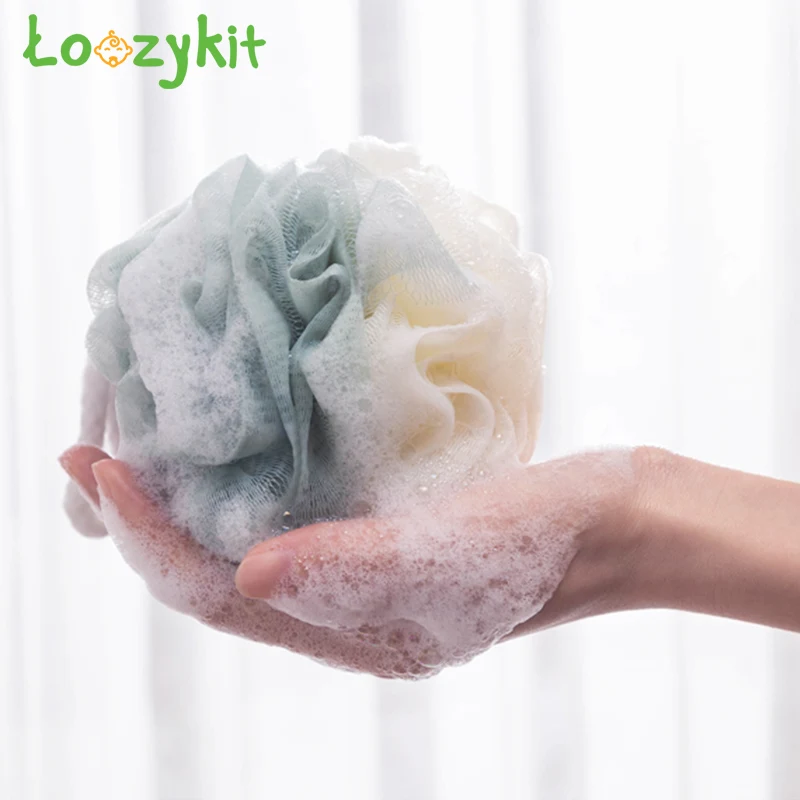 

Soft Baby Shower Loofah Bath Ball Sponge Extra Large Mesh Pouf Home Exfoliating Rich Bubbles Adult Body Wash Scrubber Balls
