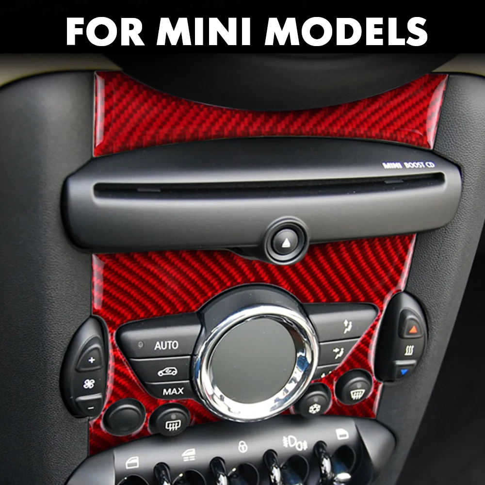 

Carbon Fiber for Mini Cooper Clubman R55 R56 R57 Accessories Interior Trim Central Control Knob Panel Cover Sticker Decals