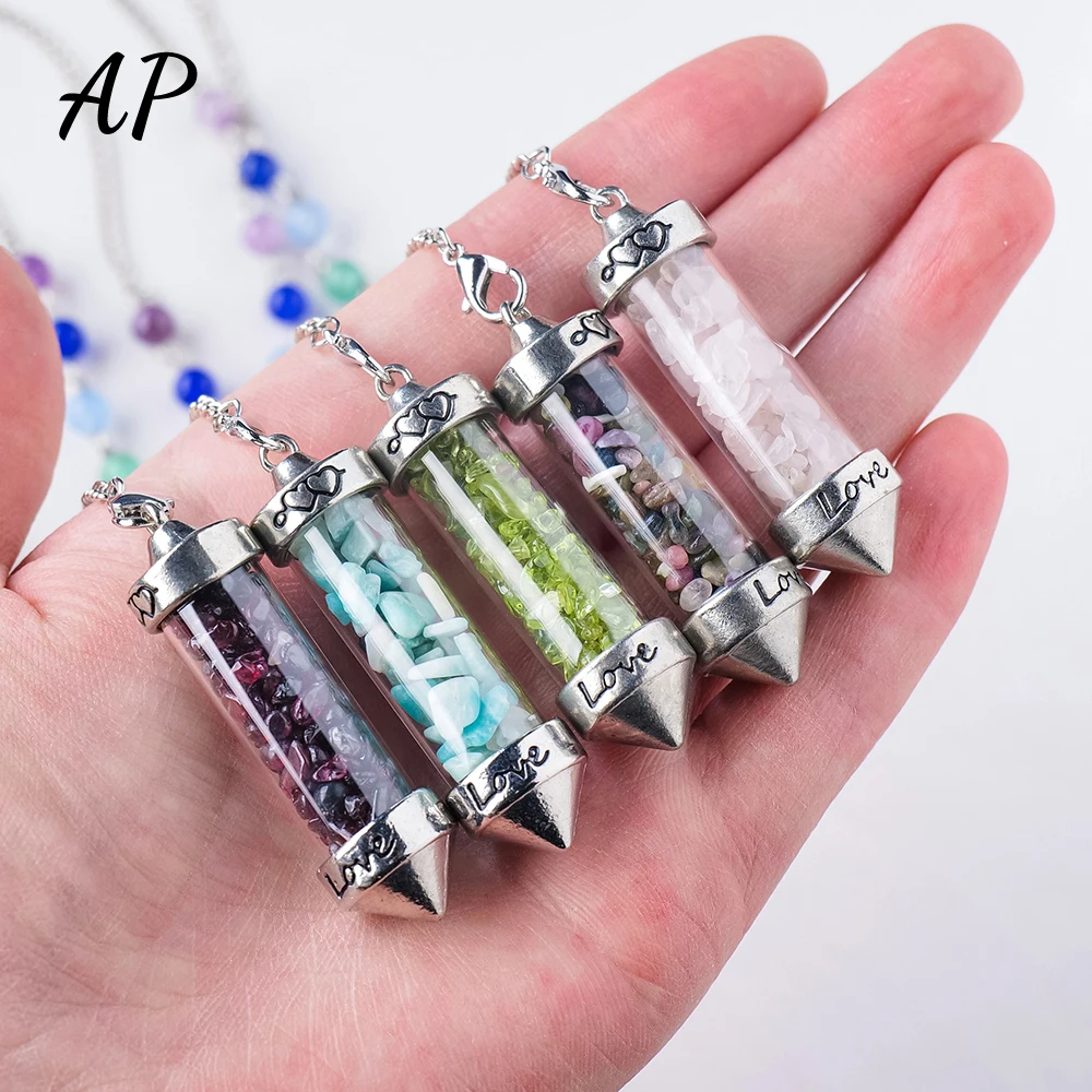 

1 шт. натуральные хрустальные поделки семь чакр, хрустальные подвески, Исцеляющие бриллиантовые Кристаллы из аметиста, маятниковые ювелирн...