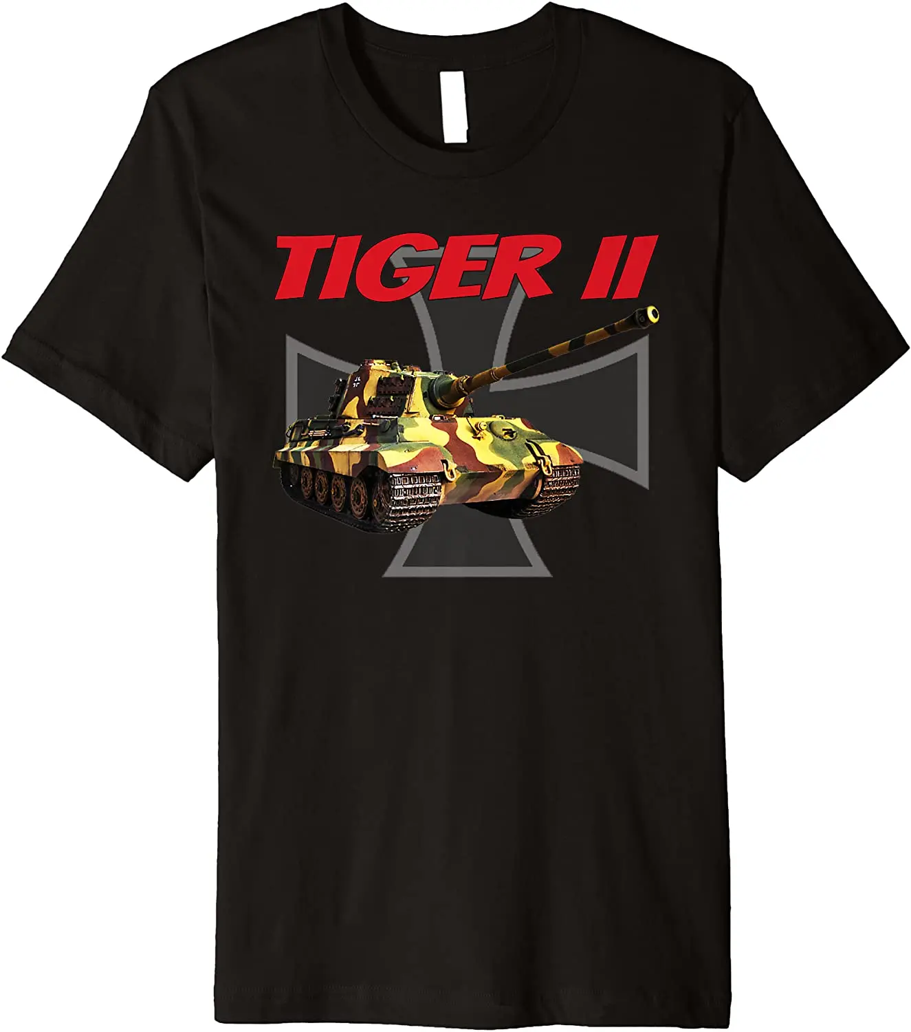 

WWII German Tiger II Tank Wehrmacht Panzer VI Aufs B Tank T Shirt. New 100% Cotton Short Sleeve O-Neck T-shirt Casual Mens Top