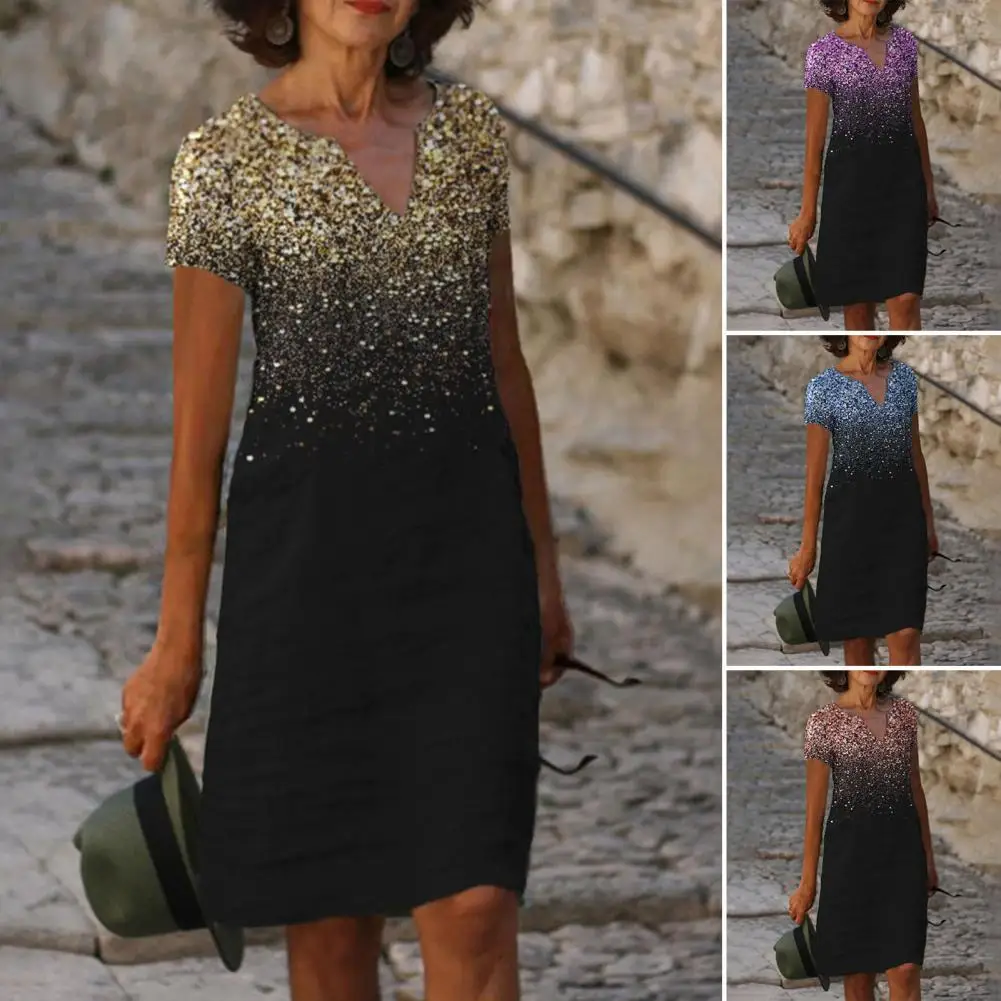 

Beach Dress Female Women Dress Ladies Knee Length Stylish Elegant Loose-fitting Dress