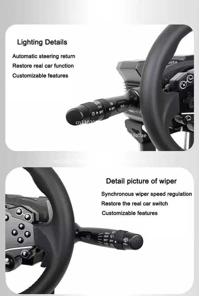 Фото X66A PC Simracing Game Модернизированный комплект рулевого колеса Обновление дворников указателей поворота для MOZA R3 R5 R9 R12, совместимый с игрой на ПК №4