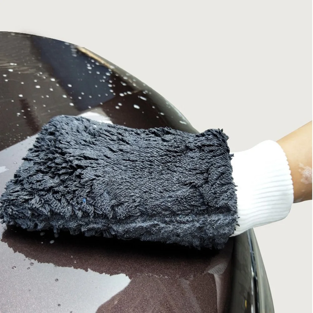 

28*19cm Car Wash Gloves Microfiber Car Grooming Cleaning Supplies Absorbent Thickened Car Wash Gloves Accessories