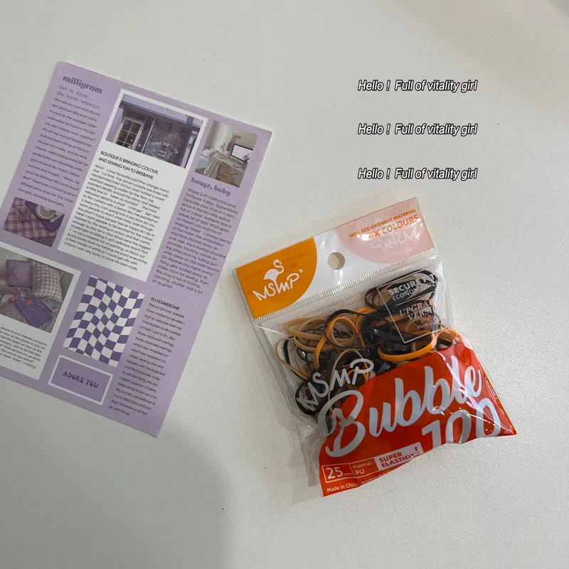 100 шт. одноразовые резинки для волос карамельных цветов