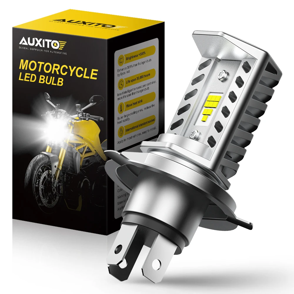 

AUXITO Motorcycle H4 LED Light Bulb 6500K White Moto Headlight For KTM Super Adventure Duke 390 Ducati Monster Panigale Triumph