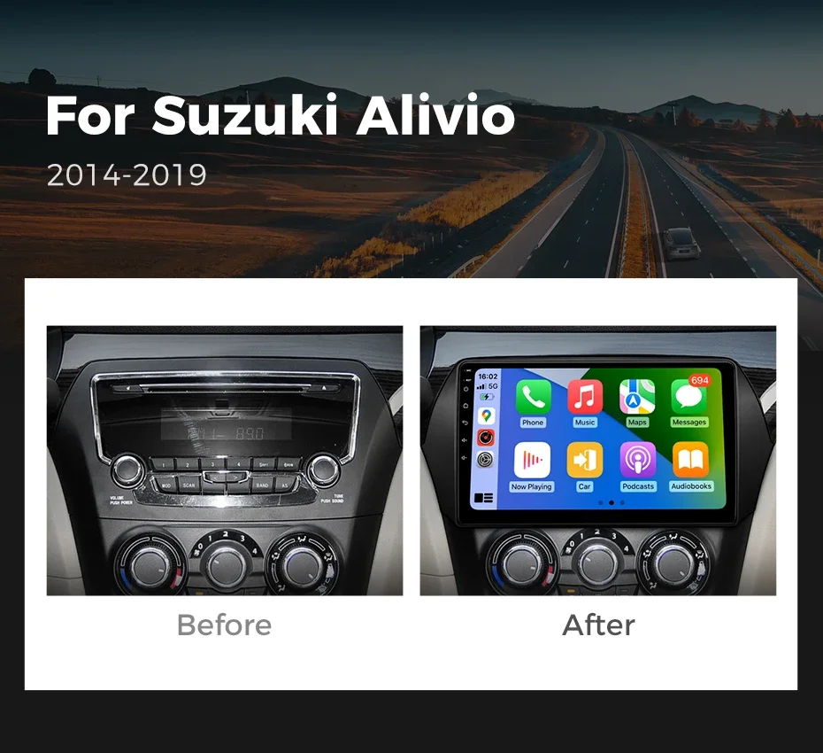 Andtoid 14 автомобильный радиоприемник с GPS-навигацией для Suzuki Alivio Ciaz 2014-2019 Android