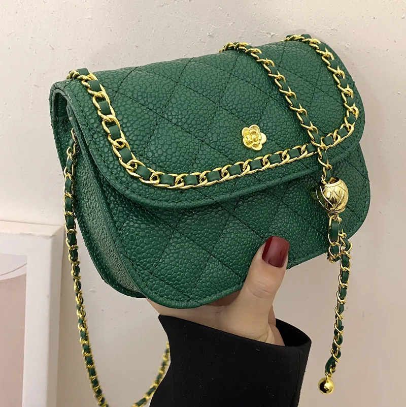 

High Quality Women's Shoulder Bag 2022 New Women's Bag Fashion Trendy Diamond Chain Messenger Bag Retro Net Red Messenger Bag