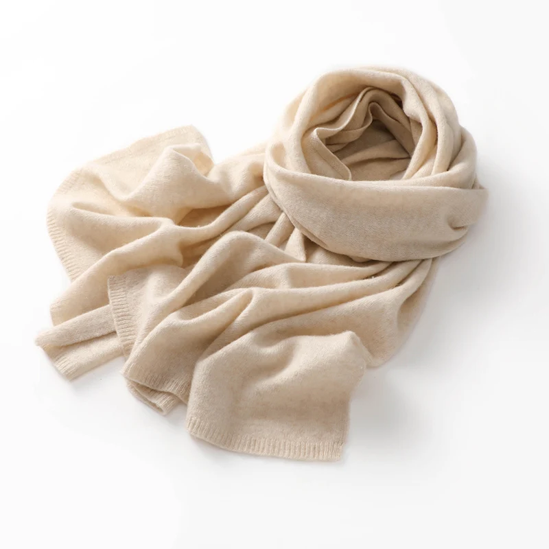 KOIJINSKY New 100% Cashmere Women's Knitted Scarf Autumn Soft Solid Scarf Winter Warm Solid Men's Scarf