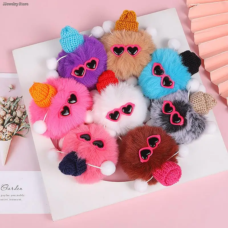 

1PC Fluffy Keychain Purse Charm Cute Plush Monster Doll Keyring Backpack Hanging Decoration for Kids Adults Key Decorative Hooks