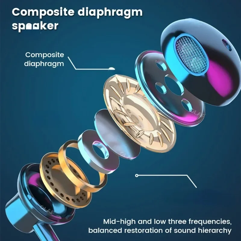 TWS Wireless Earphones Bluetooth 5.3 Neckband Headphones Gaming LED Display HIFI Headset Sports Earbuds