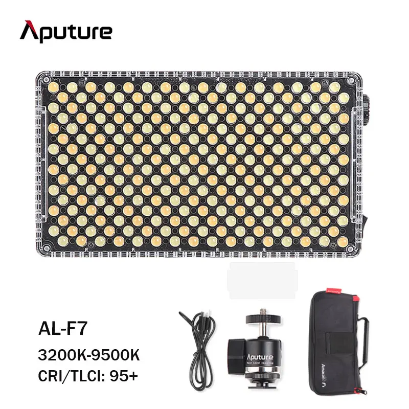 

Aputure Amaran AL-F7 F7 светодиодный светильник для камеры двухцветный 3200K-9500K CRI 95 + светильник льник для фото-и видеосъемки