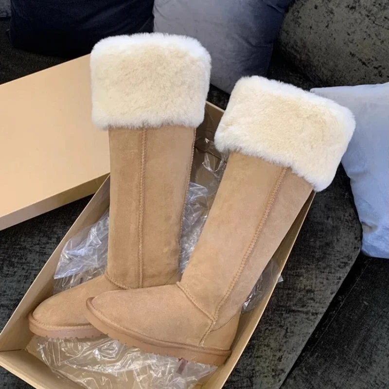 

Women Snow Long Boots 2024 New Winter Thick Sole Plush Thick Insulation Cotton Shoes Fashion Outdoor Trend Comfortable Shoes
