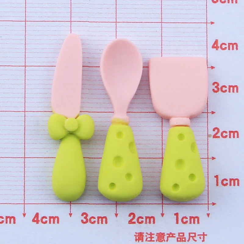 Милые столовые приборы с бантом из смолы искусственные подвески для