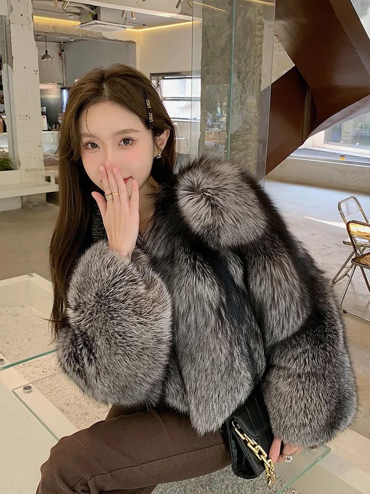 Fangtai 2023 Fashion Natural Real Fox Fur Coat Women Outwear FemaleVest Coats Winter Warm Luxury Clothing Free Shipping Jackets