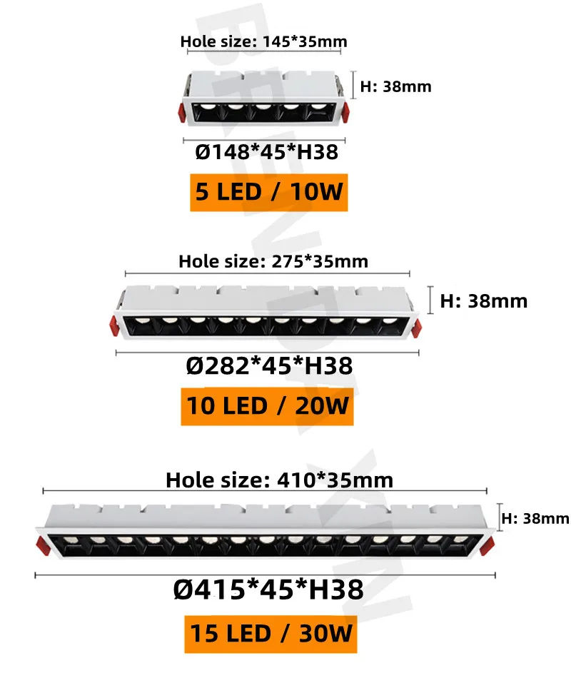 Приглушаемый светильник с антибликовым покрытием встроенный потолочный лампа
