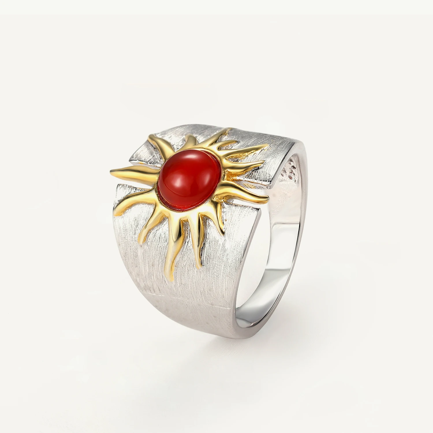 

GEM'S BALLET Greek Mythology Design Jewelry For Women Rings Real 925 Sterling Silver Helios Apollo Rings Original Design