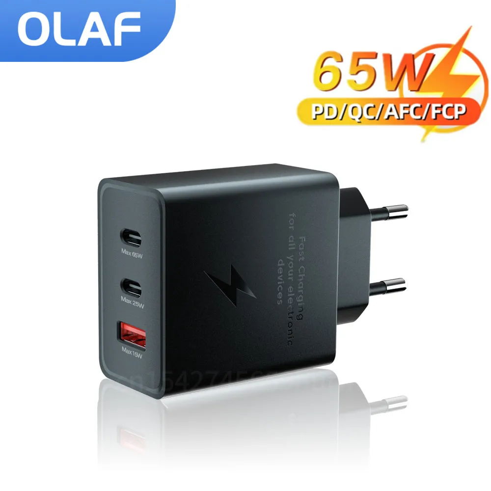 Olaf 65 Вт/105 Вт USB C зарядное устройство адаптер для быстрой зарядки для iPad планшета Тип C PD быстрое зарядное устройство для iPhone 13 12 Pro Huawei Xiaomi
