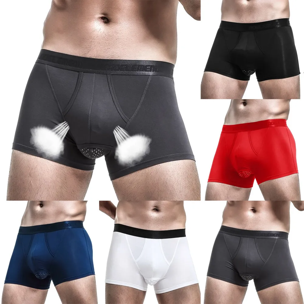 

Sexy Men Underwear Push Up Boxer Shorts Modal Panties Man Antibacterial Bullet Separation JJ Pouch Underpants Cueca Calzoncillo