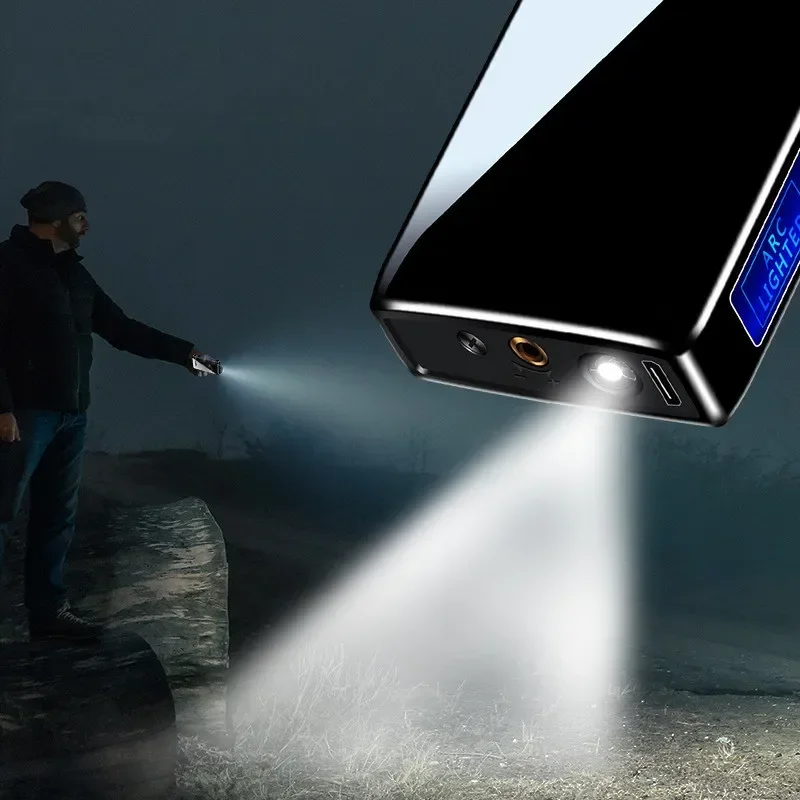 Новинка металлическая ветрозащитная USB-зажигалка с двойной дугой заряжаемая