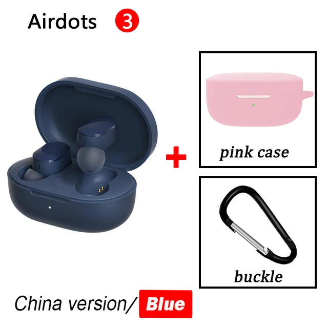 Xiaomi Redmi AirDots 3 blue + pink case