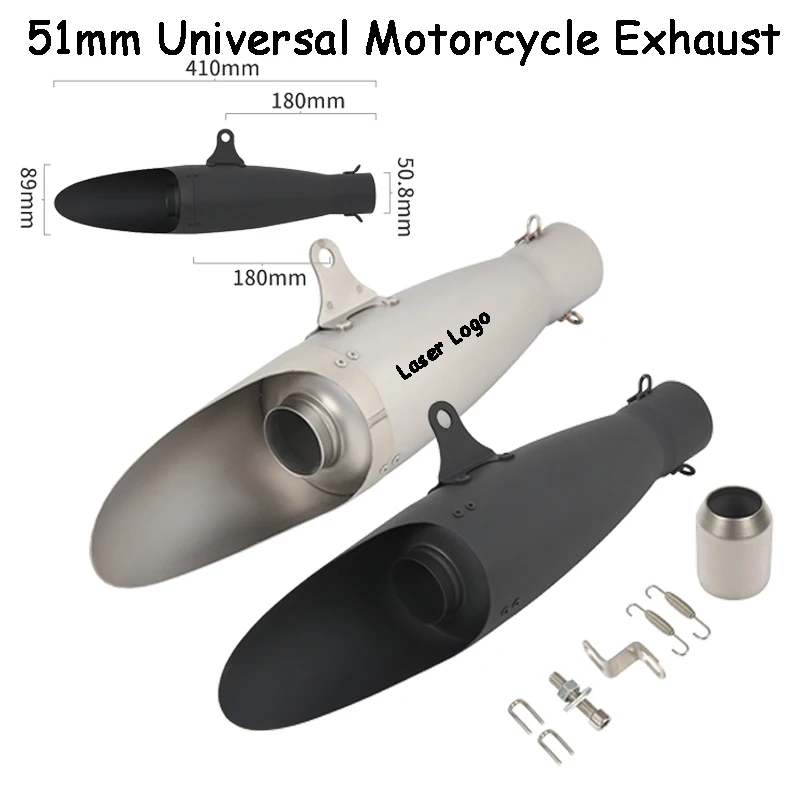 Универсальный глушитель для выхлопной системы мотоцикла MT07 Mt03 Z1000 CBR1000RR RC390 R1 R6 NC700