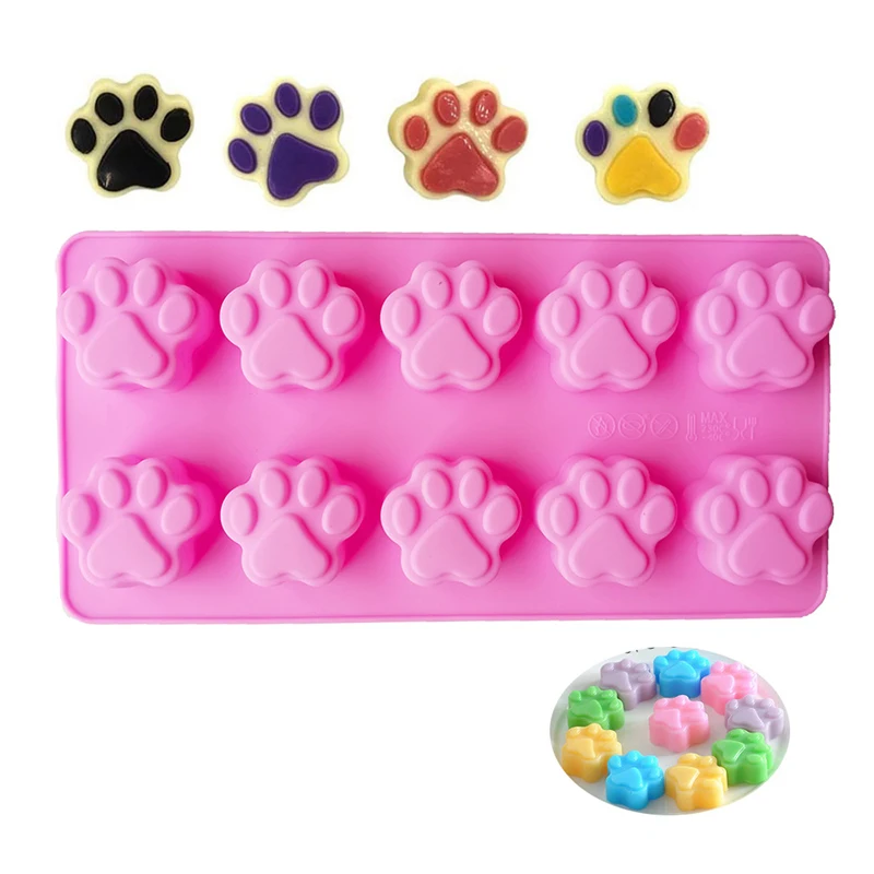 

New Paw Print Silicone Mold Dog Cat Animal Baking Moulds For Mousse Cake Cookie Candy Chocolate Jelly Pudding Soap Ice Cube Tray