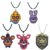 game fnaf figures freddy necklace bonnie foxy chica figuur pendant necklace jewelry accessories kids gift