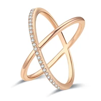 2022 new luxury natural zircon rings for women fashion 585 rose gold geometry cross ring vintage wedding jewelry crystal gift