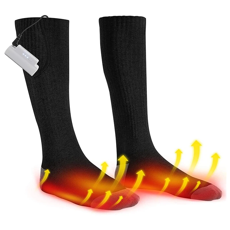 

Rechargeable Electric Socks with Large Capacity Battery with 3 Heat Setting for Hiking Fishing Camping Skiing,Black