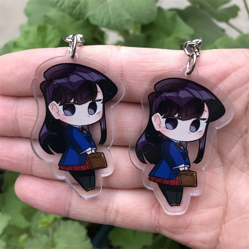 

Anime Komi Can't Communicate Keychain Cartoon Cosplay Christmas Accessories Acrylic Badge