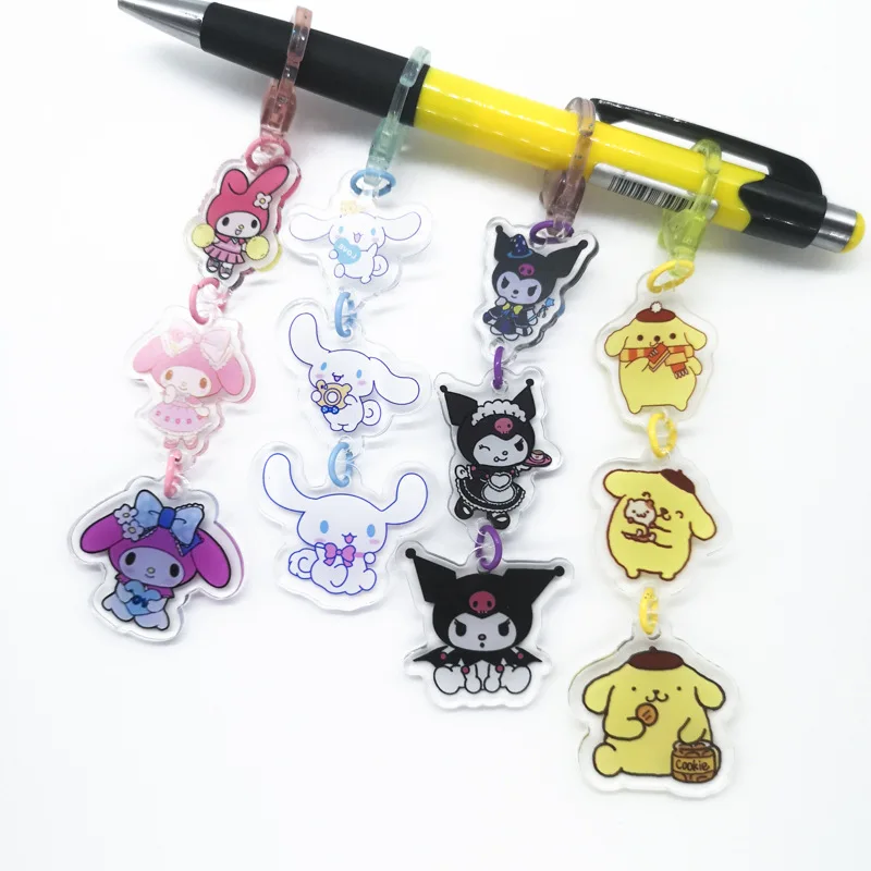 

Женское кольцо для ключей Sanrio Kawaii Аниме Фигурка Милая Kuromi Cinnamoroll My Melody кольцо для ключей Kt фигурка кошки кулон игрушки подарок