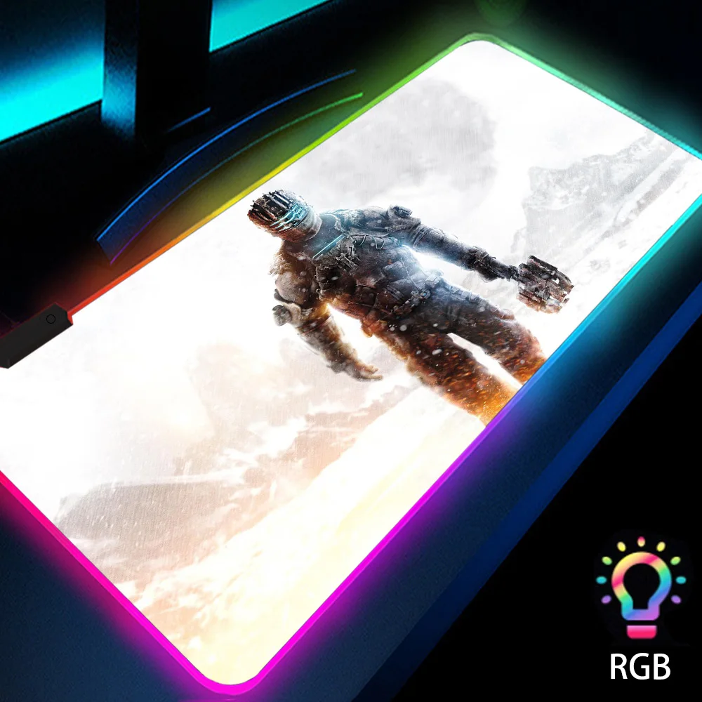 

Dead Space Computer Desk Accessories Large Mouse Pad Mat Rest Keyboard RGB Pc Carpet Gamer Rug Backlit Desk Laptops LED Table
