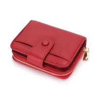 pragmatic large capacity hasp zipper style genuine cow leather short wallet girls coin purse versatile lady fashion card bags