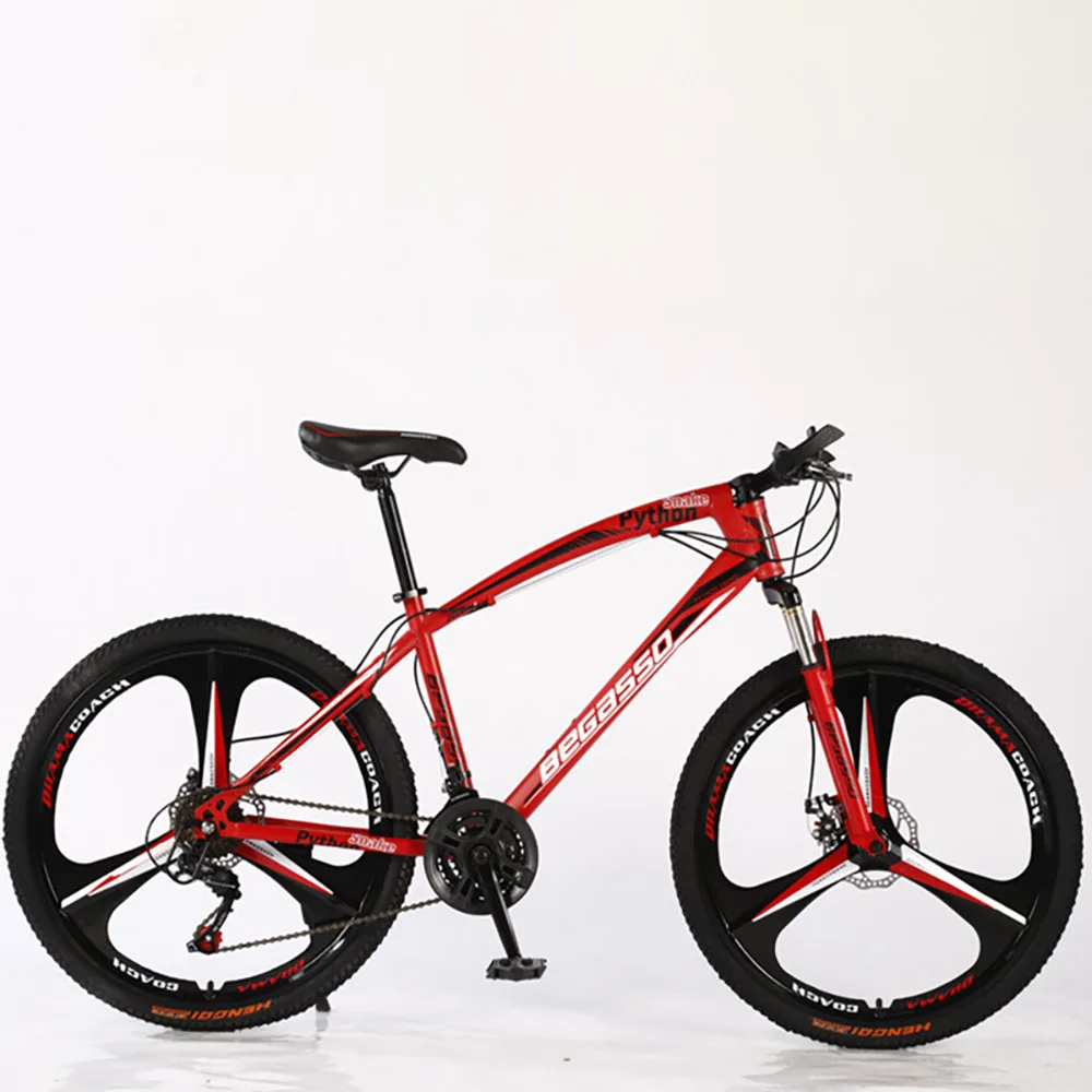 

26/24 Inch Mountain Bike High Carbon Steel Front And Rear Mechanical Disc Brake Shock Absorption Integrated Wheel Bicycle