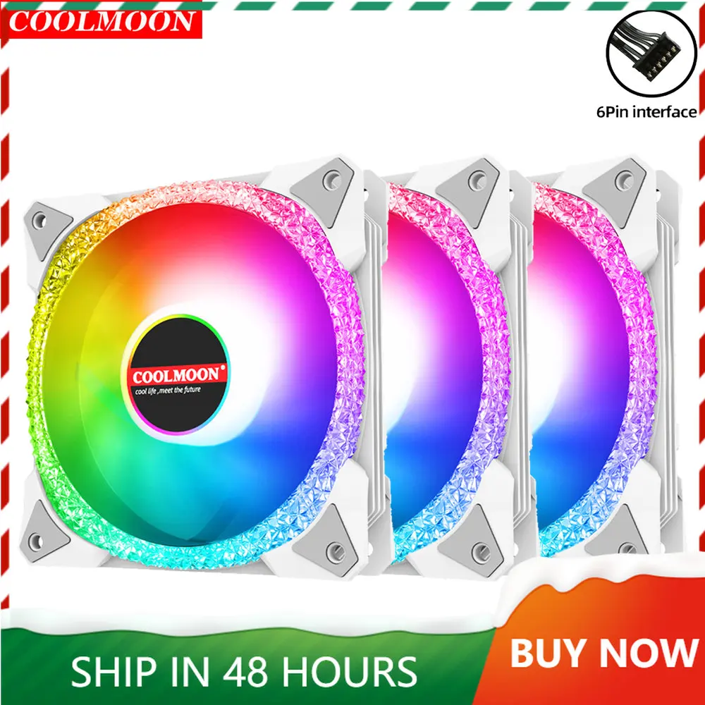 

Охладитель Coolmoon для компьютера, 12 см, 6 контактов