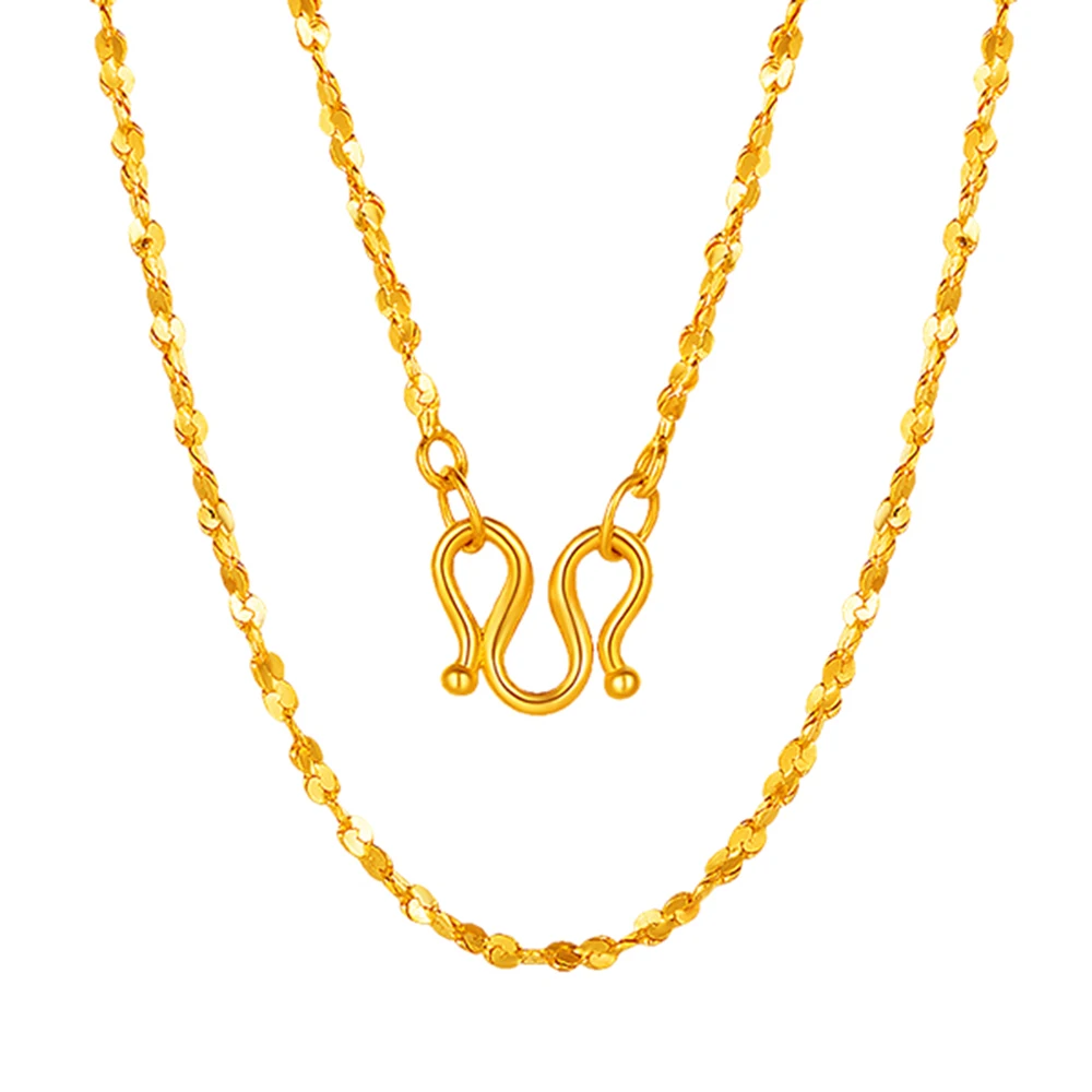 

Цепочка женская из настоящего желтого золота 24 К, ожерелье со звездами, облегающая плетеная цепь с алмазами, 16 дюймов, L
