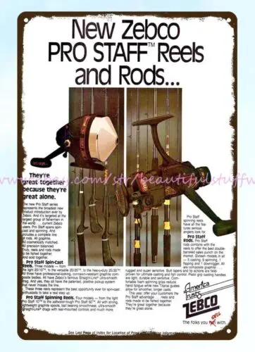 Хороший Настенный декор 1984 г. рыболовная снасть Zebco Pro Staff катушки удочки