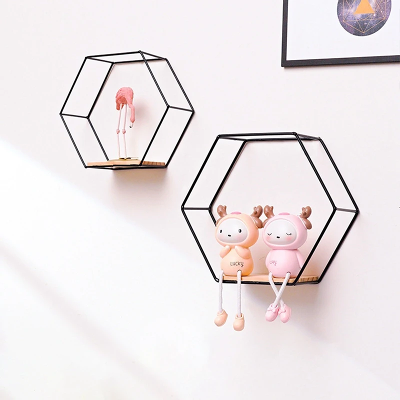 3 шт. шестигранные настенные стандартные полки металлические и искусственные