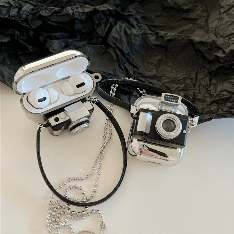 

Electroplating Creative Camera AirPods 3 Earphone Case AirPods Protective Case for Apple AirPods Pro Case Cover