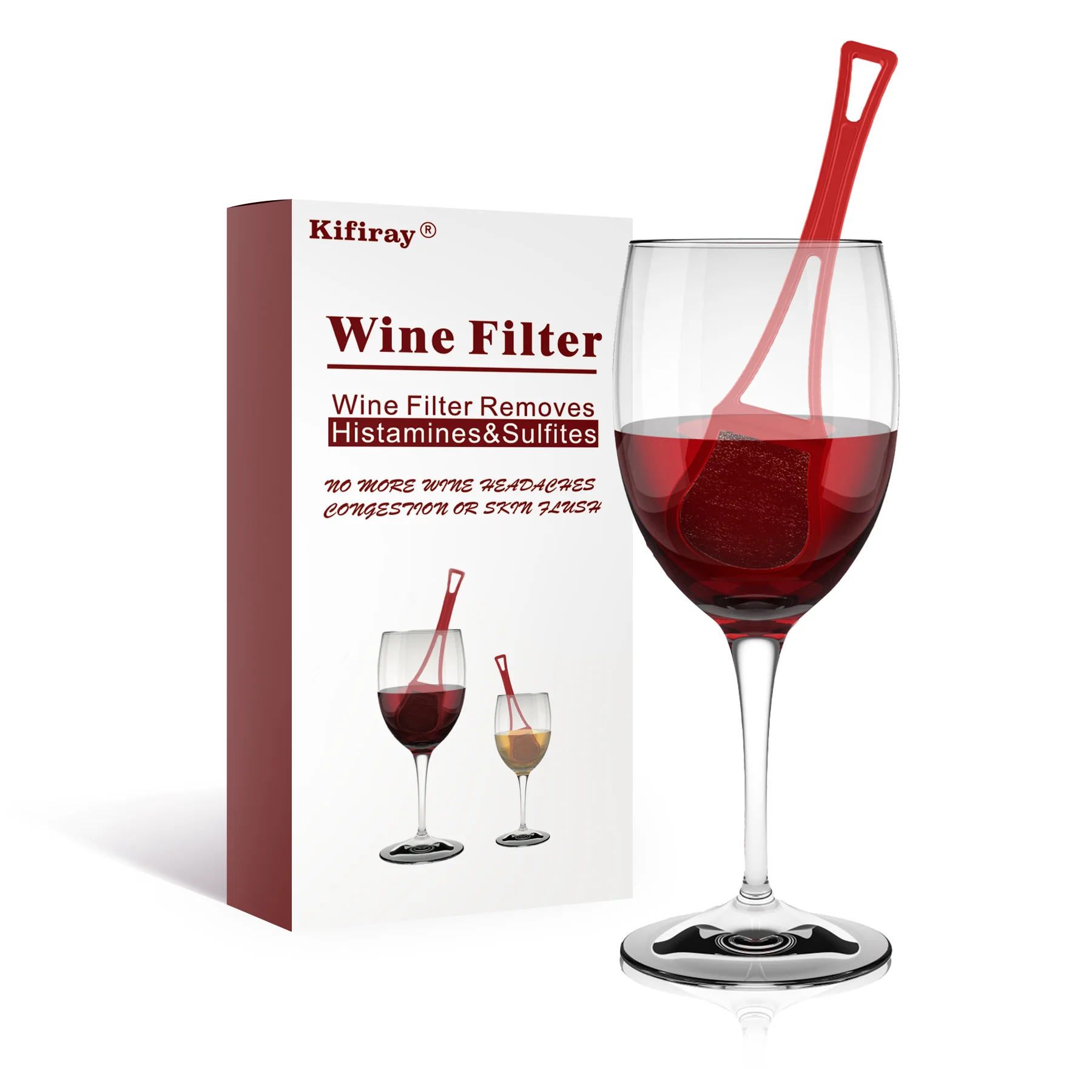 

The Wand Wine Purifier For Sulfites Removes Histamines and Sulfites Eliminate Headaches, Reduce Wine Allergies(8 Pack)