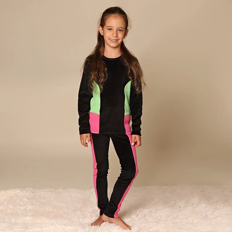 Одинаковые пижамы AA детские теплые ночная рубашка Babyromper цветные блоки велюр и