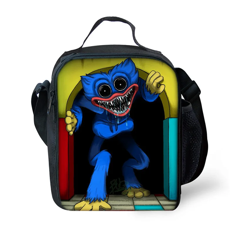 

Изолированная обеденная сумка Huggy Wuggy с маковым рисунком, тоут, термос, охлаждающая коробка для еды для детей, мальчиков и девочек