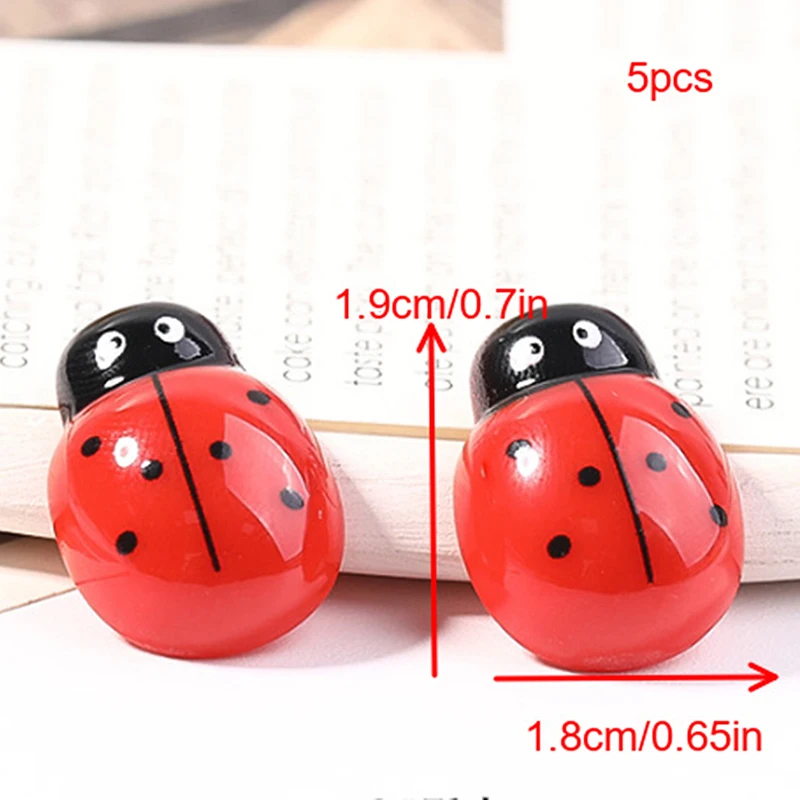 

5 шт. крошечные смоляные пчелы, божьи коровки, ремесло, сад, красный пейзаж, украшение в виде божьей коровки, сделай сам, фигурки маленьких животных, декоративные украшения