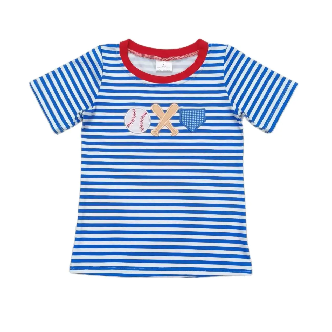 BT0657 стильная одежда для мальчиков топ с коротким рукавом бейсбольная вышивкой и