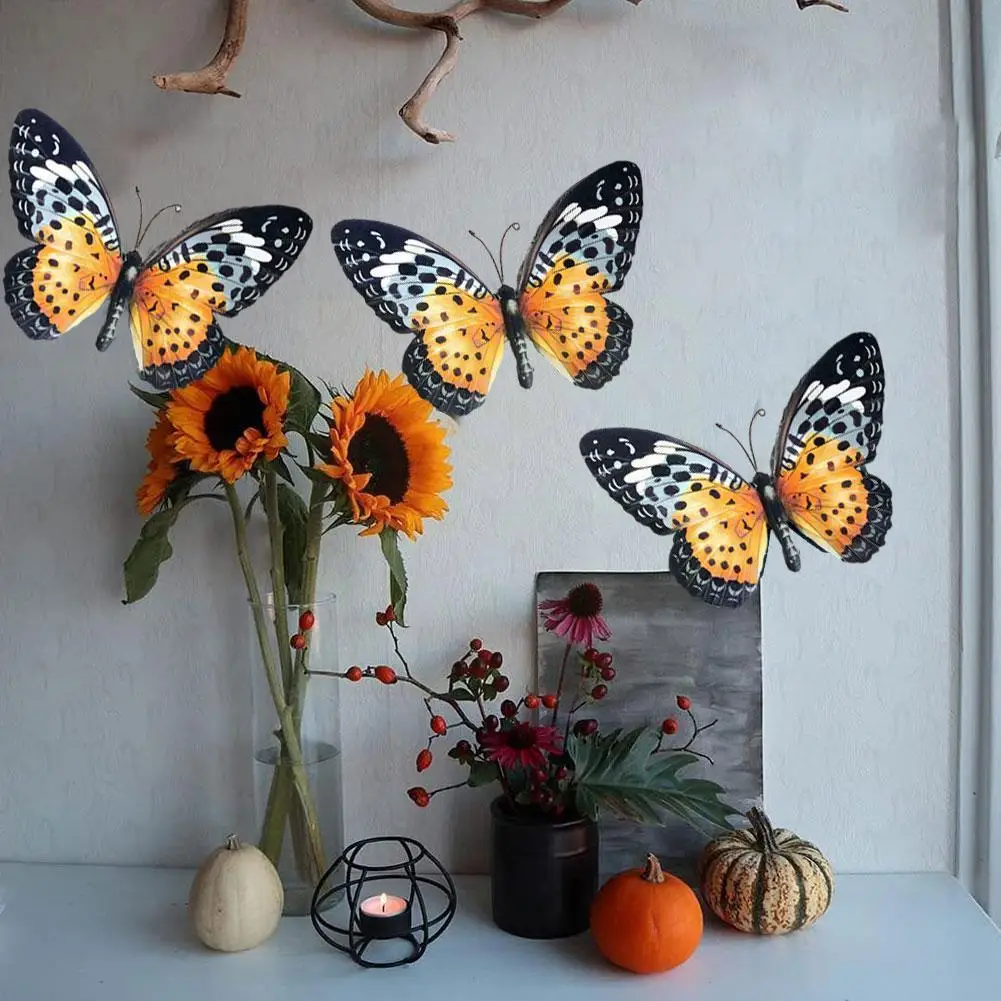 

Metal Butterfly Wall Art Decor Hanging Sculpture Indoor Outdoor For Home Bedroom Living Room Office Garden Wall Hanging Orn A6G2