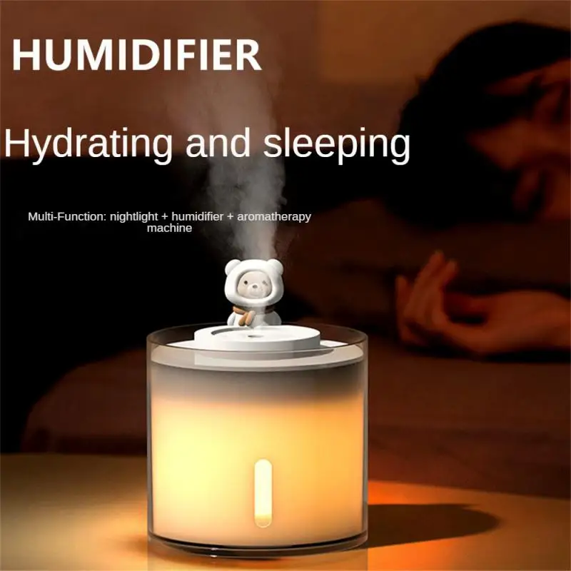 

Car Purifier Large Capacity Cartoon Mute Humidifier Long Endurance With Atmosphere Light Usb Cool Mist Sprayer Multi-functional
