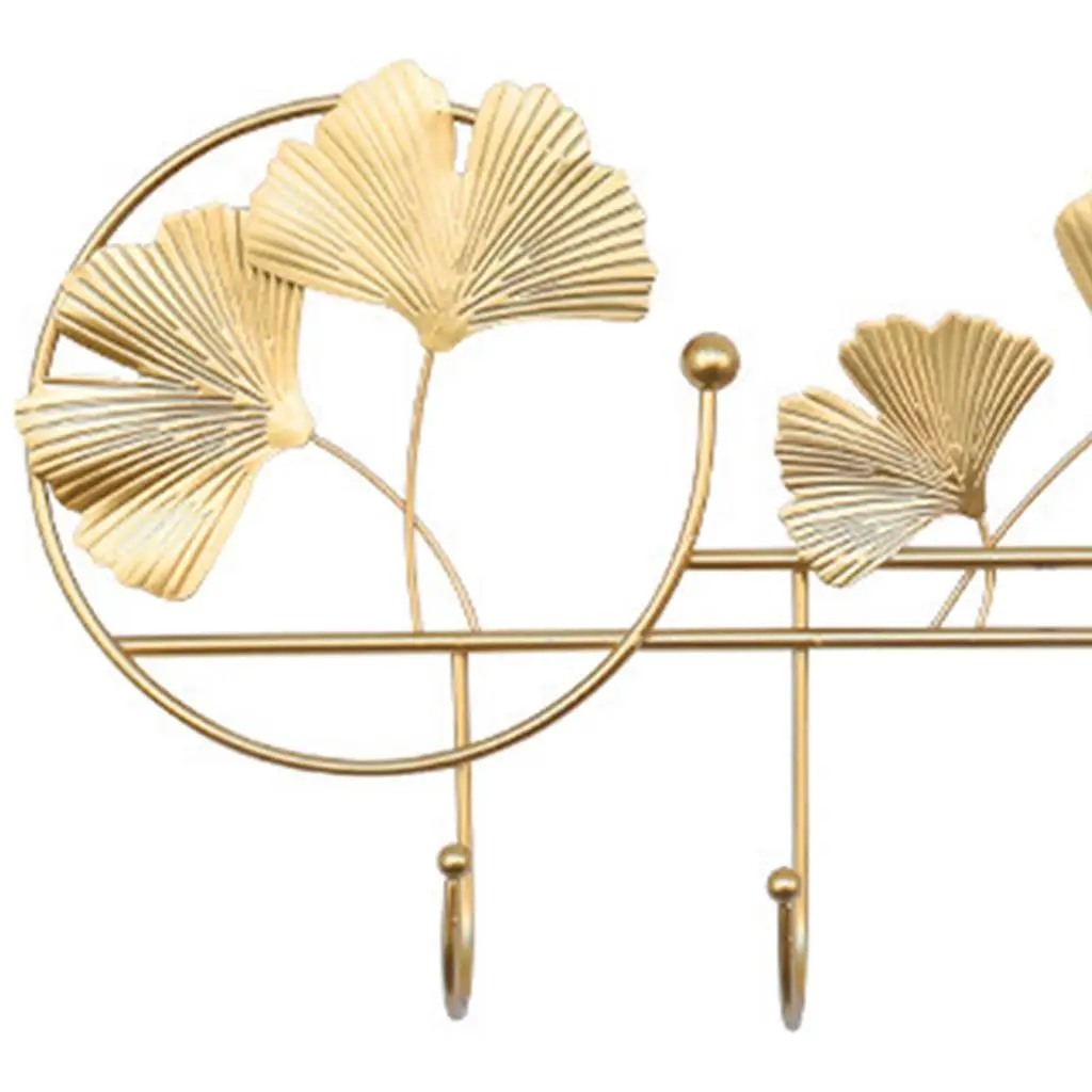 

Ins светильник роскошный крючок настенный Ginkgo лист держатель ключей в форме крючок стойка золотой темно-синий A